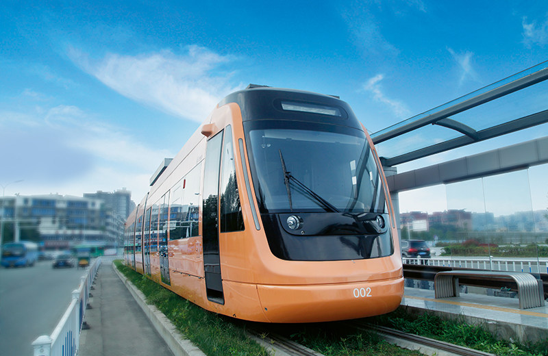 70%低地板现代有轨电车在新津R1线
